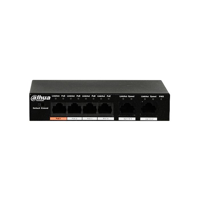 DAHUA (PFS3006-4ET-60) 4 PORT POE (4FE POE + 2FE UPLINK, TOPLAM 60W POE) SWITCH