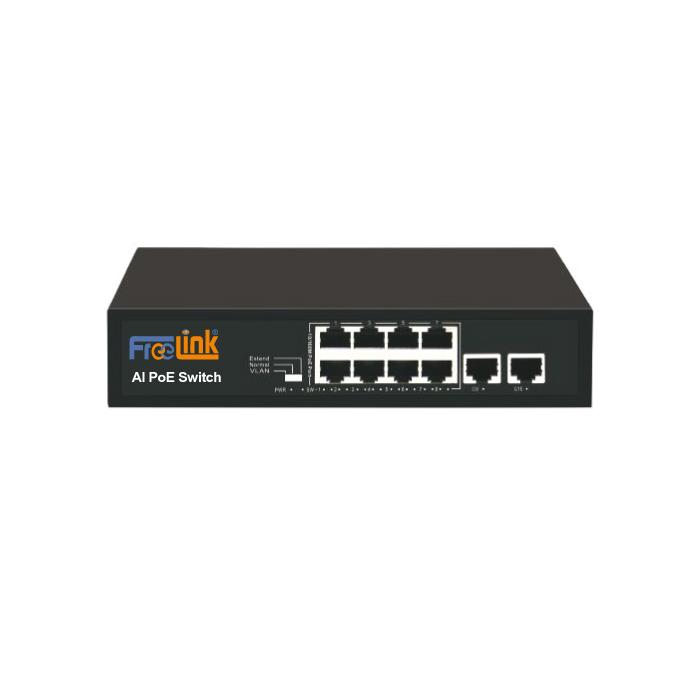 FREELINK (FR-82GN) 8 PORT 10/100 POE 2xUPLİNK GIGABIT 120W POE SWİTCH