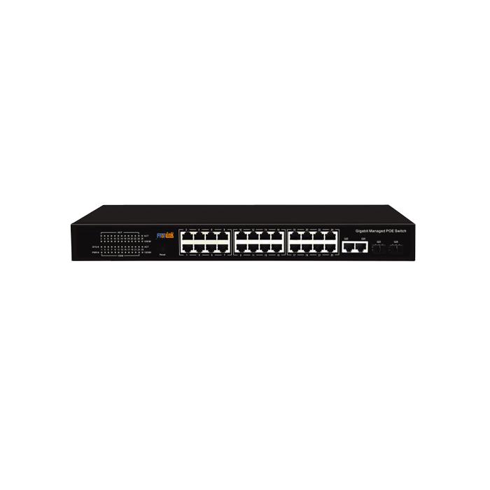 FREELINK (FR-2422GS-300) 24 PORT 10/100 POE 2xUPLİNK 2xSFP L2 300W POE SWİTCH RACKMOUNT