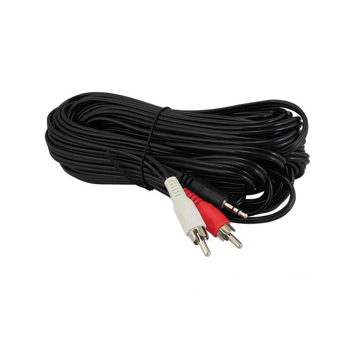 POWERMASTER 1. KALİTE 2 RCA ERKEK + 3.5 MM STEREO ERKEK GOLD 10 METRE SES KABLOSU