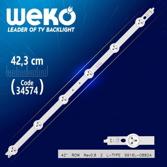 42 ROW REV0.8 2 L-TYPE - 6 LEDLİ 42.3 CM - (WK-110)