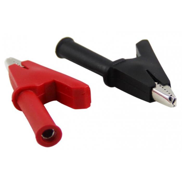 IC-243A 4MM BANAN JAK GİRİŞLİ KROKODİL WD1096 (KIRMIZI-SİYAH 2Lİ TAKIM)