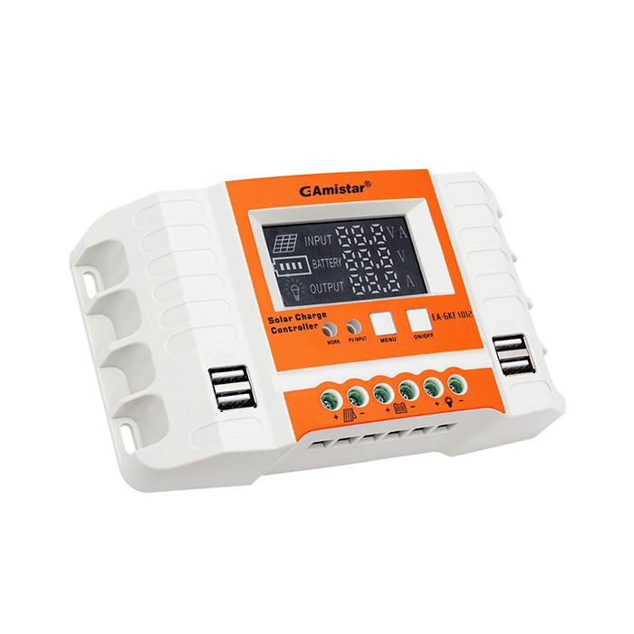 AMİSTAR GFK-1012 12 VOLT - 24 VOLT - 10 AMPER 4 USBLİ DİJİTAL OTOMATİK SOLAR ŞARJ REGÜLATÖRÜ