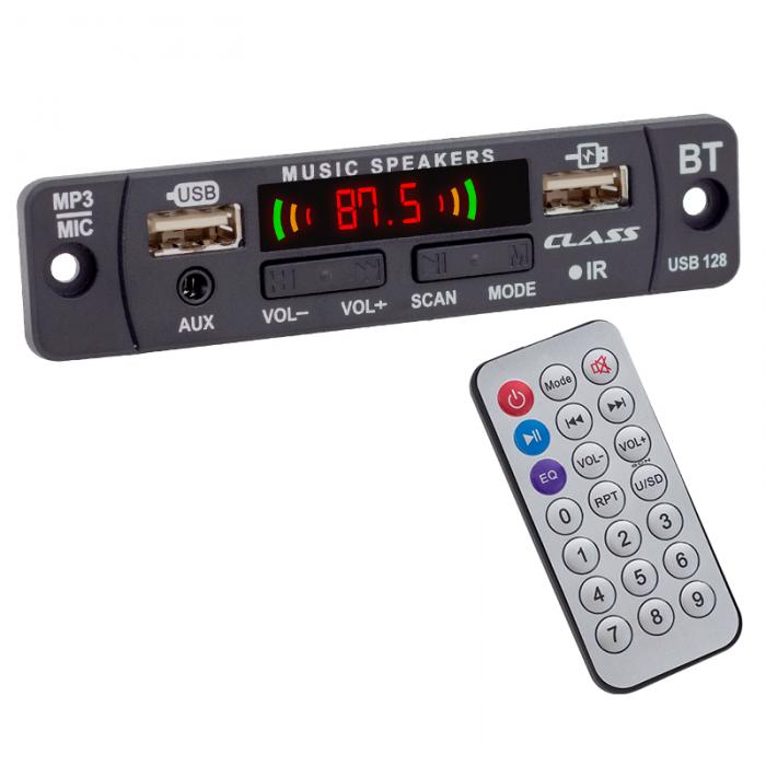 CLASS USB-128 USB/MIC/AUX/BLUETOOTH KUMANDALI OTO TEYP ÇEVİRİCİ DİJİTAL PLAYER BOARD