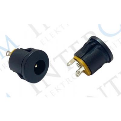 DC JAK 2.1MM YUVARLAK GEÇMELİ SİYAH (IC-257B)