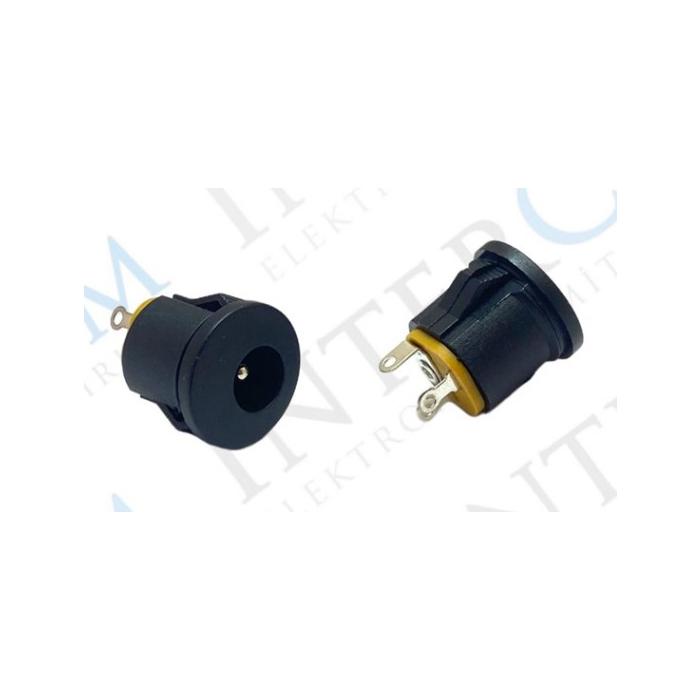 DC JAK 2.1MM YUVARLAK GEÇMELİ SİYAH (IC-257B)