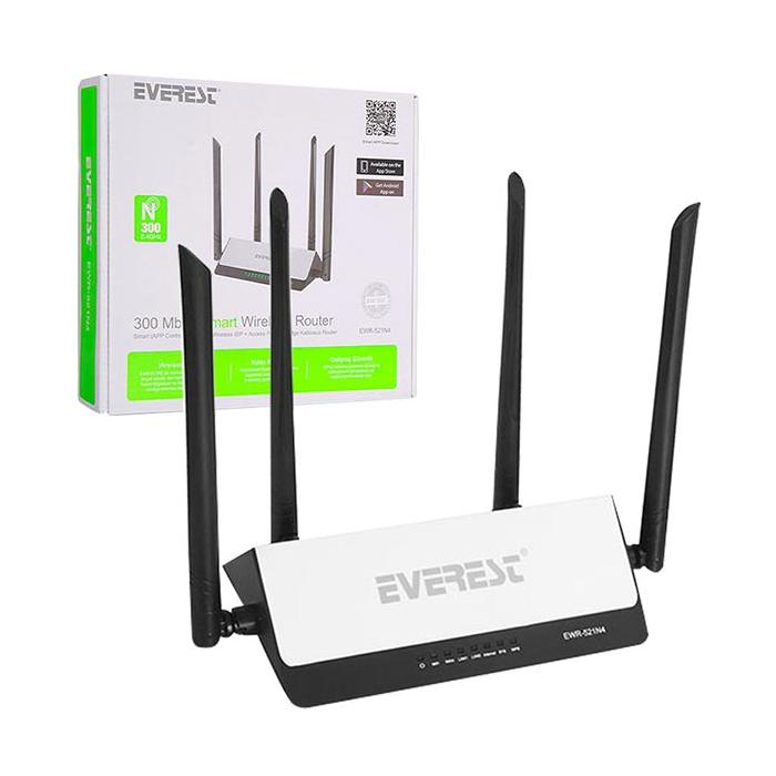 EVEREST EWR-521N4 300 MBPS SMART KABLOSUZ REPEATER+ACCESS POINT+ROUTER