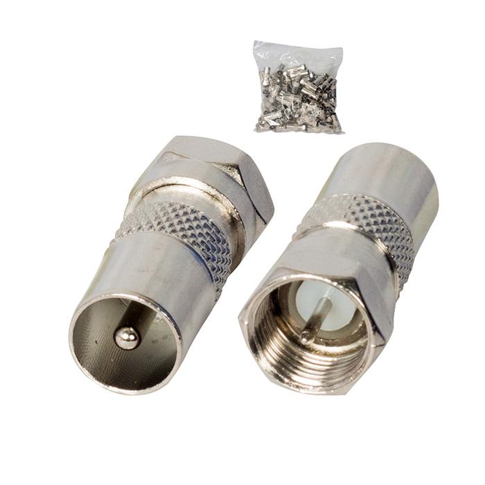 F KONNEKTÖR ERKEK 60 OHM ERKEK ÇEVİRİCİ METAL KONNEKTÖR