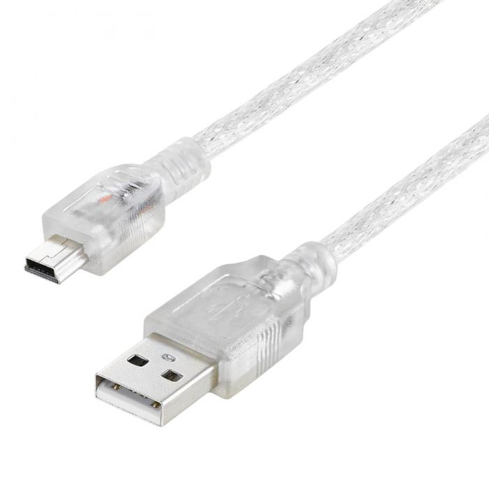POWERMASTER PM-11937 USB 5 PİN GENİŞ 1.5 METRE ŞEFFAF MAVİ V3 UÇ KABLO (11937=8861)