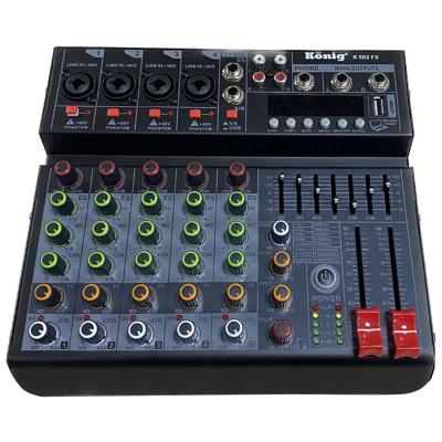 KÖNİG K-502 FX USB/BLUETOOTH 7 BANT EQ 6 KANAL DECK MIXER