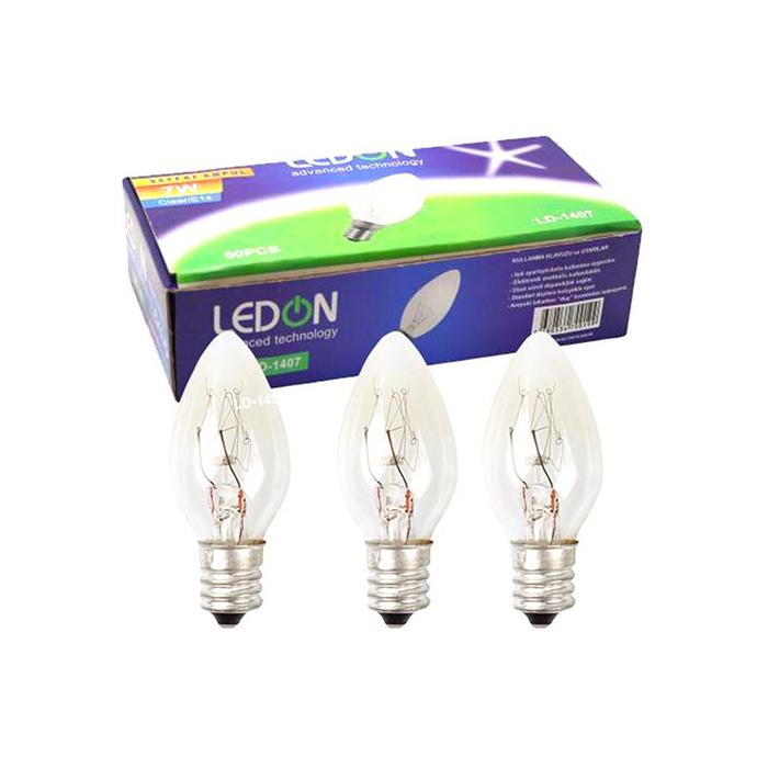 LEDON LD-1407 7 WATT TEK E14 DUY (CLEAR) ŞEFFAF PARFÜM AMPUL (50LİK KUTU)