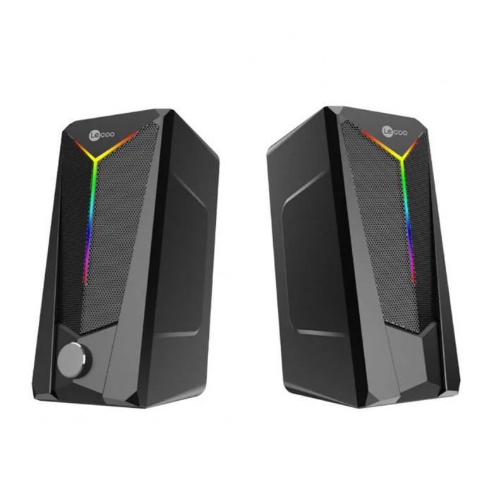 LENOVO LECOO DS104 KABLOLU USB + 3.5MM JACK 6W 80DB RGB IŞIKLI 1+1 GAMING SPEAKER HOPARLÖR