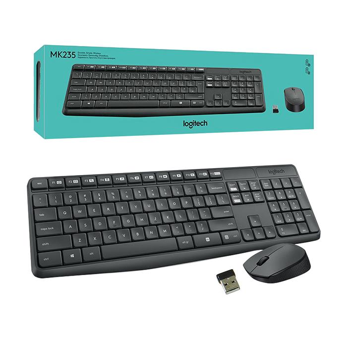 LOGITECH MK235 Q TR KABLOSUZ KLAVYE MOUSE SET GRİ