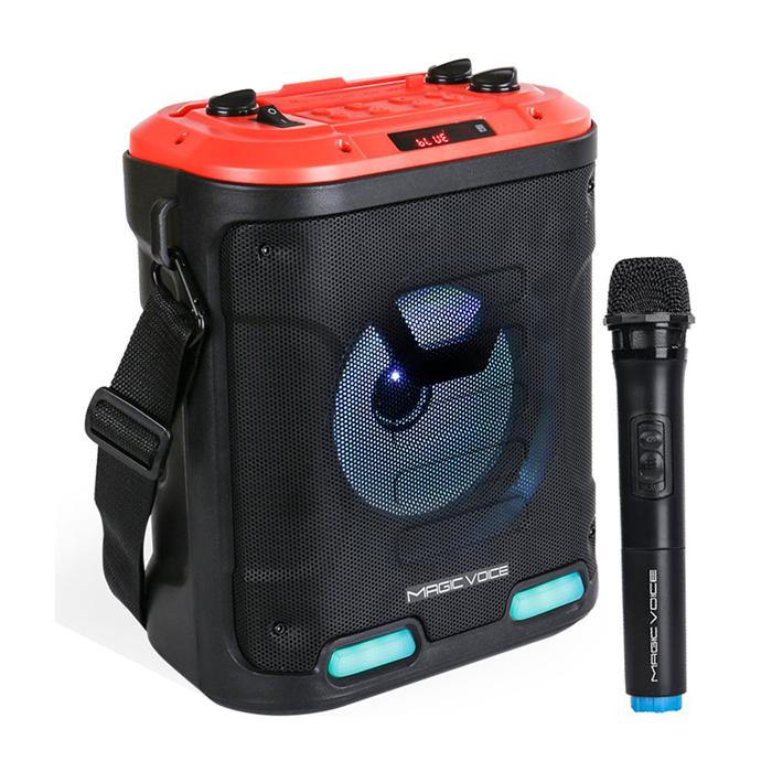 MAGICVOICE MV-6005 VHF EL MİKROFONU+USB+SD+BT 30 WATT IŞIKLI TAŞINABİLİR ŞARJLI SEYYAR ANFİ