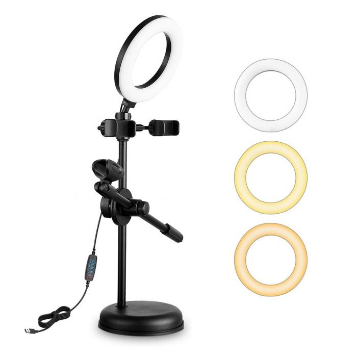 MAGICVOICE DS-HD29 MASAÜSTÜ LEDLİ İKİ TELEFON BİR MİKROFON TUTACAĞI