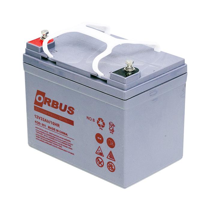 ORBUS 12 VOLT - 33 AMPER JEL TİPİ ENGELLİ ARAÇ AKÜSÜ (190 X 130 X 167 MM)