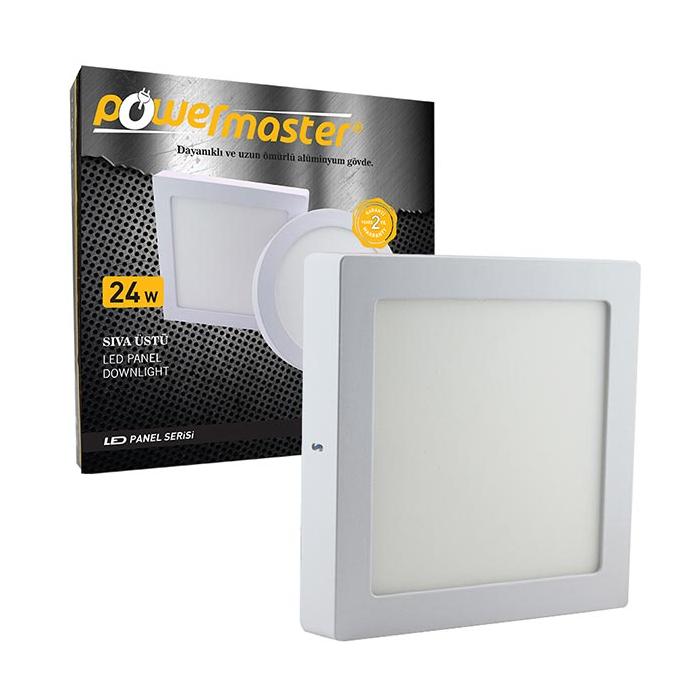 POWERMASTER 24 WATT 6500K 300 MM SIVA ÜSTÜ BEYAZ KARE SLIM LED-ECO SPOT PANEL