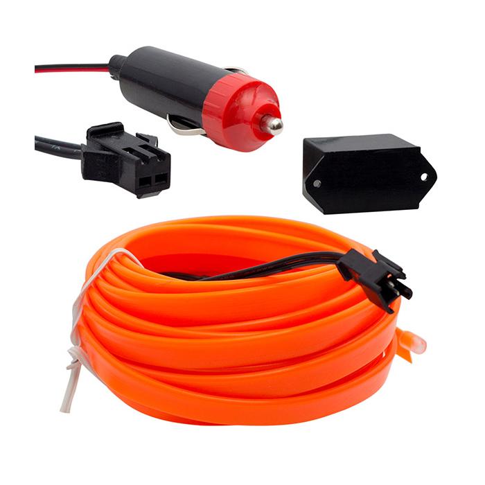 POWERMASTER PM-18224 ARAÇ İÇİ NEON ORANJ 5 METRE ÇAKMAKLIKLI İP AYDINLATMA