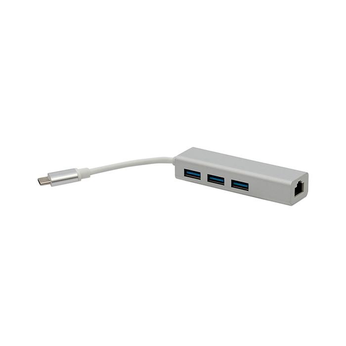 POWERMASTER PM-18229 USB TYPE-C 3.0 3 PORT HUB + GIGABIT ETHERNET ADAPTÖR