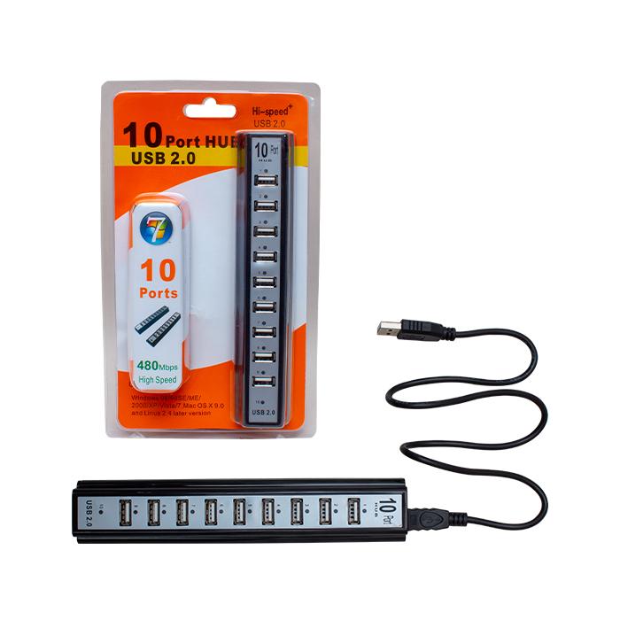 POWERMASTER PM-18235 USB 2.0 10 PORT ADAPTÖRLÜ USB HUB ÇOKLAYICI
