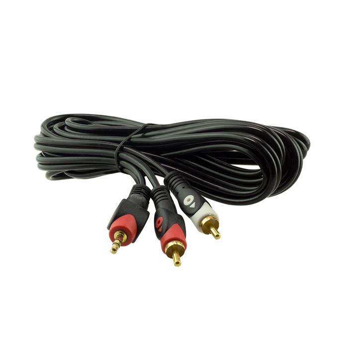 POWERMASTER 2 RCA ERKEK + 3.5 MM STEREO ERKEK GOLD 3 METRE 1.KALİTE KABLO