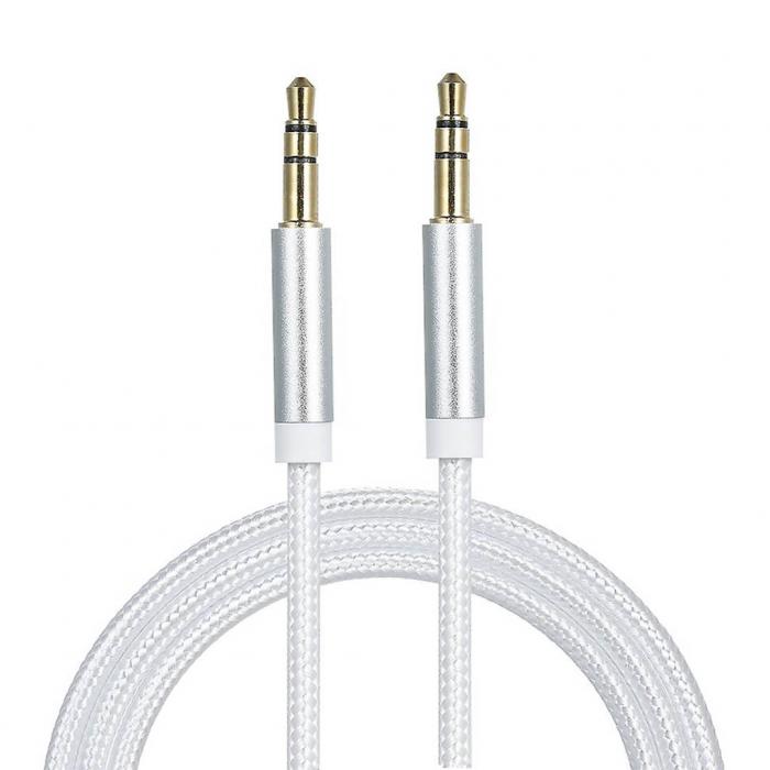 POWERMASTER 3.5 MM ERKEK/ERKEK RENKLİ STEREO 1 METRE KUTULU ÖRGÜLÜ AUX KABLO