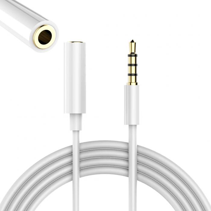 POWERMASTER 3.5 MM ERKEK/DİŞİ 4 BOĞUMLU AUX STEREO UZATMA 1 METRE POŞETLİ KABLO