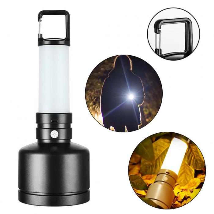 POWERMASTER CH-23052 TAŞINABİLİR KAMP FENERİ BEYAZ - SARI TYPE-C ŞARJ GİRİŞLİ 95X250MM