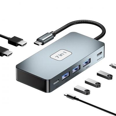 POWERMASTER PM-25078 7 IN USB-C HUB HDMI USB 3.0 TYPE-C ÇOKLAYICI DAĞITICI