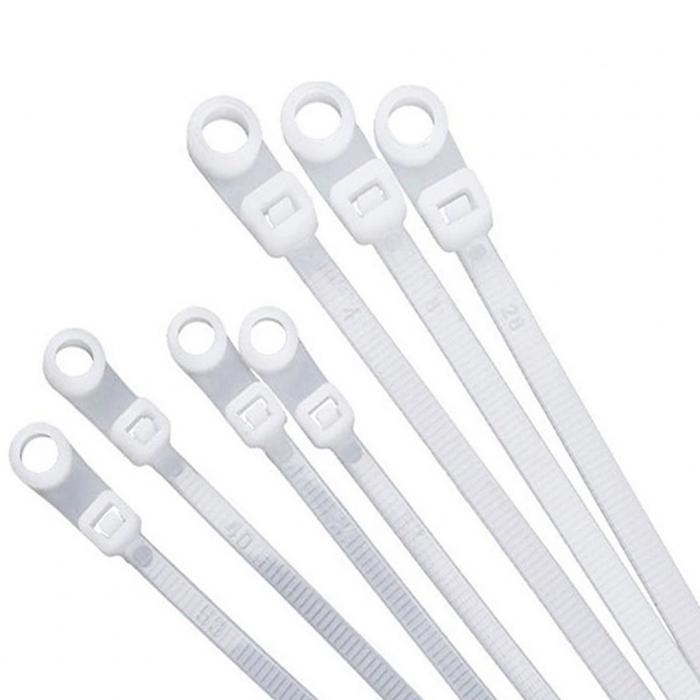 POWERMASTER PM-26331 DELİKLİ BEYAZ KABLO BAĞI 3.6X200MM  (100LÜ PAKET)