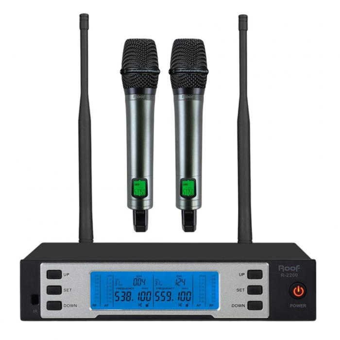 ROOF R-2200-EE UHF 2 EL MİKROFON TELSİZ MİKROFON SETİ