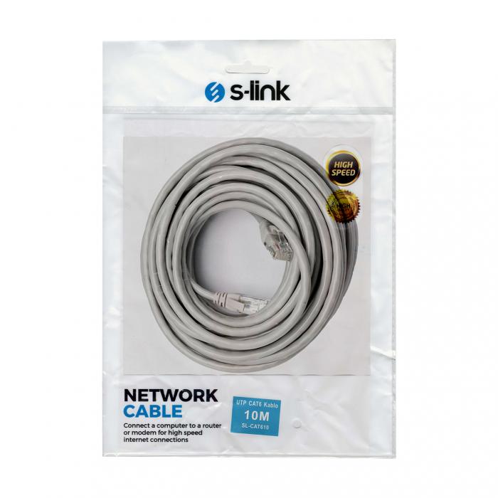 S-LINK SL-CAT610 10 METRE GRİ CAT6 KABLO