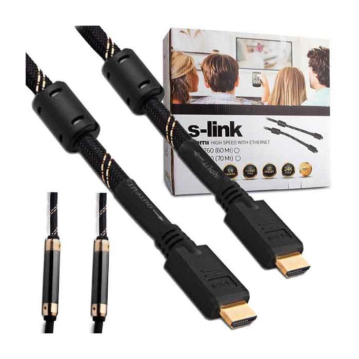 S-LINK SLX-2770 1.4V ÇİPSETLİ+ÇİFT FİLTRELİ 70 METRE HDMI KABLO