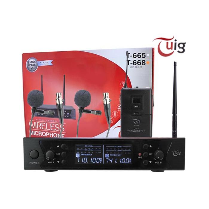 TUIG T-668 2 YAKA 2 KANAL KABLOSUZ UHF TELSİZ MİKROFON