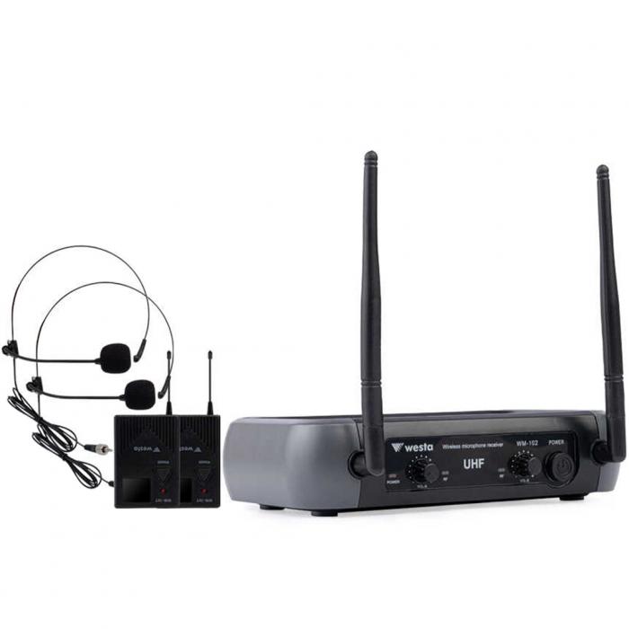 WESTA WM-102T 1 ALICI + 2 YAKA (LAVALIER) KABLOSUZ UHF MİKROFON SETİ
