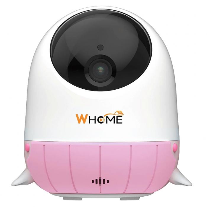 WHOME YAPAY ZEKA DESTEKLİ 2K PTZ GECE GÖRÜŞLÜ PEMBE WİFİ BEBEK GÜVENLİK KAMERASI (128 GB TF KART DESTEKLİ)