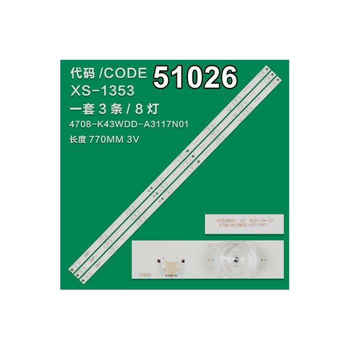WKSET-6026 36390X3 K430WDD1 A1  4708-K43WDD-A1117N01 3 ADET LED BAR