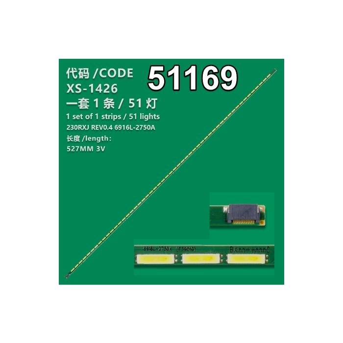 WKSET-6169 35857X1 230RXJ REV0.3 - 6916L-2750A 1 ADET LED BAR (51LED)