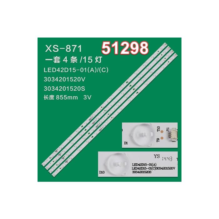 WKSET-6298 37031X4 LED42D15-01 (C) 3034201520V  4 ADET LED BAR