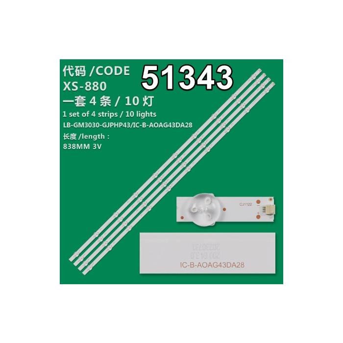 WKSET-6343 37078X4 LB-GM3030-GJPHP434X10AUS2-X  4 ADET LED BAR