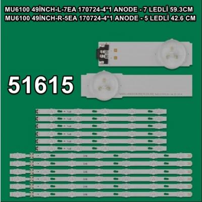 WKSET-6615 35989X6 35990X6 MU6100 49İNCH-L/R 12 ADET LED BAR