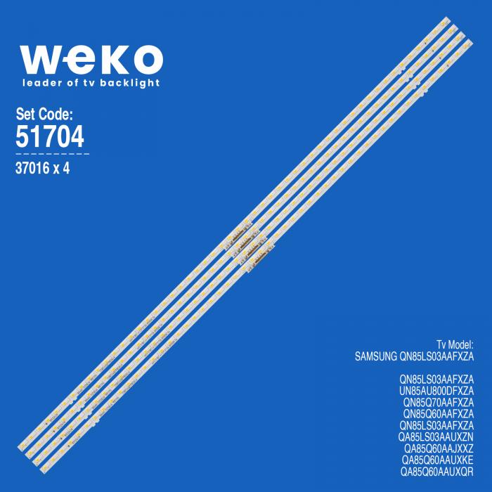 WKSET-6704 37016X4 BN96-52583A REV00 ES85SVQFPBGA54 4 ADET LED BAR TWO COLOR (İKİ RENK) (52LED)