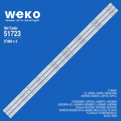 WKSET-6723 37380X3 SHINEON 2D02636 DS-4C-LB4308-YM01J  3 ADET LED BAR
