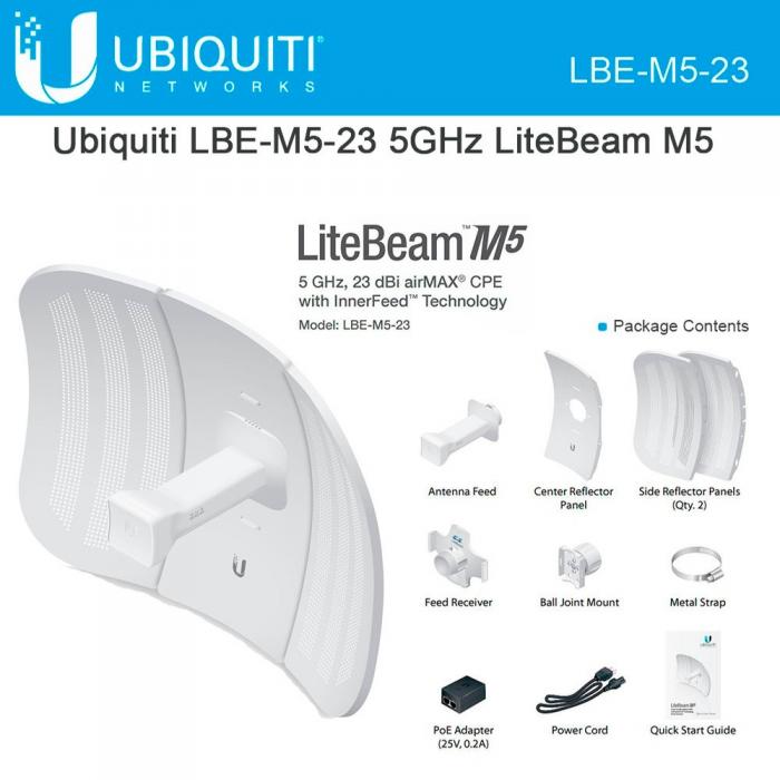 UBIQUITI LITEBEAM M5 CPE-LBE-M5-23 23DBI 5GHz OUTDOOR ANTEN